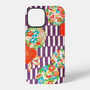 Coque iPhone 12 Motif floral, dessin japonais