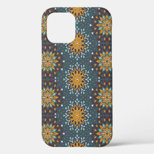 Coque iPhone 12 Motif floral incomparable. Fleurs de gribouillis s