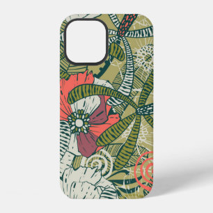 Coque iPhone 12 Motif floral sans couture avec des plantes mignonn