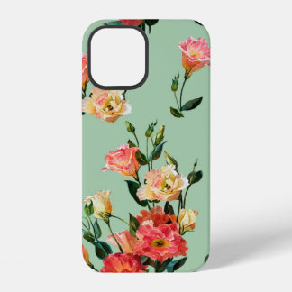 Coque iPhone 12 Motif floral sans couture dans le style victorien.