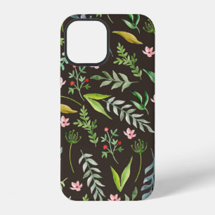 Coque iPhone 12 Motif floral sans couture. Dessin à main levé à l'