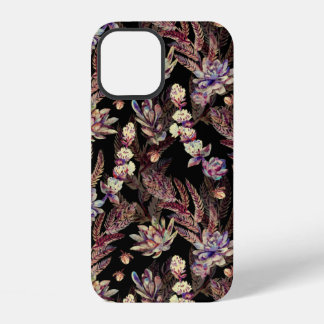 Coque iPhone 12 Motif floral sans soudure. Succulents, fougères, é