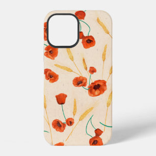 Coque iPhone 12 Motif floral sauvage sans couture sur un fond clai