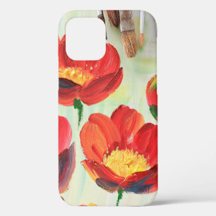 Coque iPhone 12 Motif floral sous forme d'abstraction. Conception