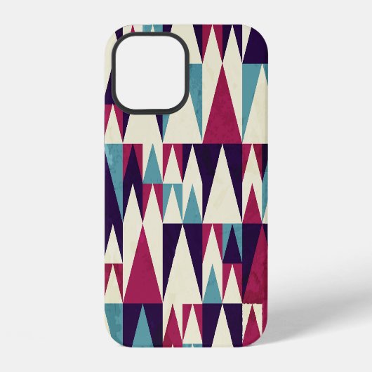 Coque iPhone 12 Motif géométrique triangle rétro (Verso)