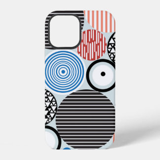 Coque iPhone 12 motif graphique de cercles multicolores différents