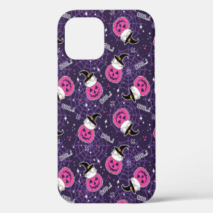 Coque iPhone 12 Motif Halloween Chats Mignons et Citrouilles