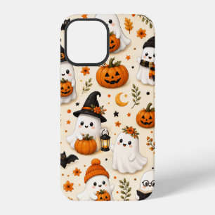 Coque iPhone 12 Motif Halloween Citrouille et Fantôme Mignon