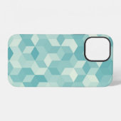 Coque iPhone 12 Motif hexagonal bleu clair sans couture (Verso Horizontal)