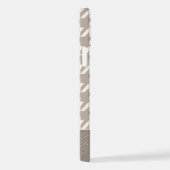 Coque iPhone 12 Motif Houndstooth Taupe Neutre Personnalisé (Côté droit)