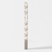 Coque iPhone 12 Motif Houndstooth Taupe Neutre Personnalisé (Côté gauche)