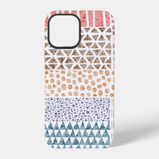 Coque iPhone 12 Motif impeccable en style patchwork. D simple (Verso)