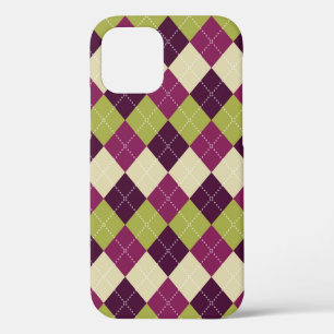 Coque iPhone 12 Motif Jacquard sans couture. Formes de diamant arr