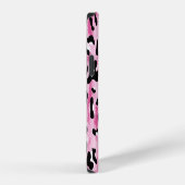 Coque iPhone 12 Motif Léopard Blanc Rose. (Côté droit)