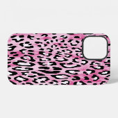 Coque iPhone 12 Motif Léopard Blanc Rose. (Verso Horizontal)