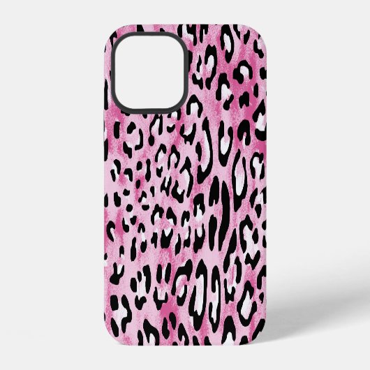 Coque iPhone 12 Motif Léopard Blanc Rose. (Verso)