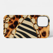 Coque iPhone 12 Motif léopard, Imprimé léopard, Impression animale (Verso Horizontal)