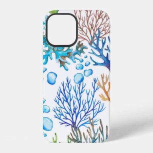 Coque iPhone 12 Motif marin à l'aquarelle dessiné à la main avec d