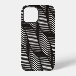 Coque iPhone 12 Motif ondulé, texture vintage tendance.