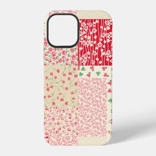 Coque iPhone 12 motif patchwork sans couture dessiné à la main de (Verso)