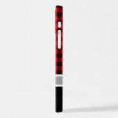 Coque iPhone 12 Motif Plaid de bison rouge noir personnalisé (Côté gauche)