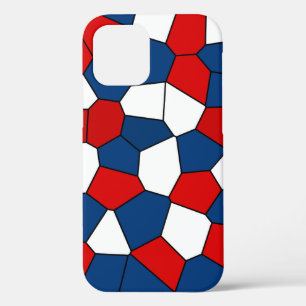 Coque iPhone 12 Motif Rouge Bleu Blanc
