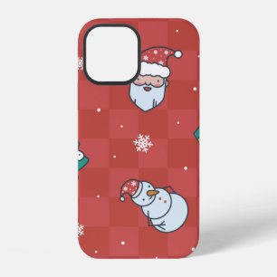 Coque iPhone 12 Motif rouge de Noël minimaliste
