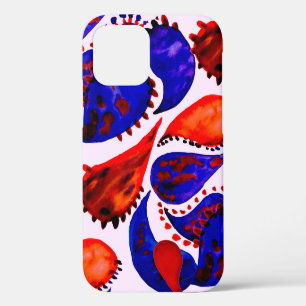 Coque iPhone 12 Motif sans couture à l'aquarelle avec paisley. Abs