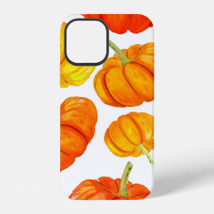Coque iPhone 12 Motif sans couture avec aquarelle dessinée orange