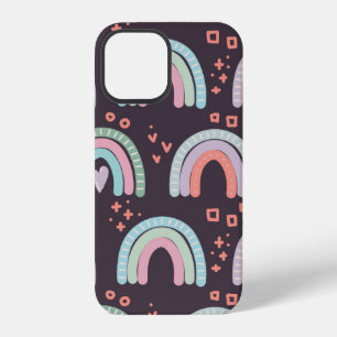 Coque iPhone 12  motif sans couture avec arc-en-ciel et clip goutt