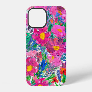 Coque iPhone 12 Motif sans couture avec de belles fleurs. Aquarell