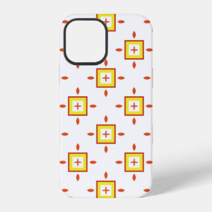 Coque iPhone 12 Motif sans couture avec des carrés Fond abstrait