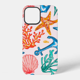 Coque iPhone 12 Motif sans couture avec des créatures marines