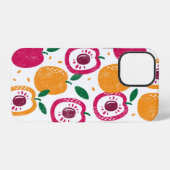 Coque iPhone 12 Motif sans couture avec des fruits. Timbre texturé (Verso Horizontal)