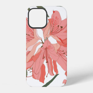 Coque iPhone 12 Motif sans couture avec fleur d'oléandre. Composit
