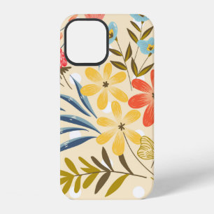 Coque iPhone 12 Motif sans couture avec les fleurs abstraites