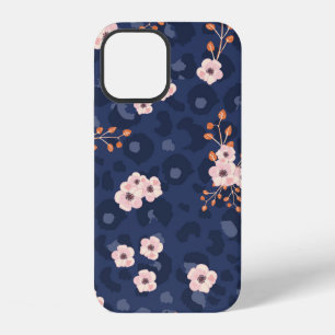 Coque iPhone 12 Motif sans couture avec peau de léopard et rose pe