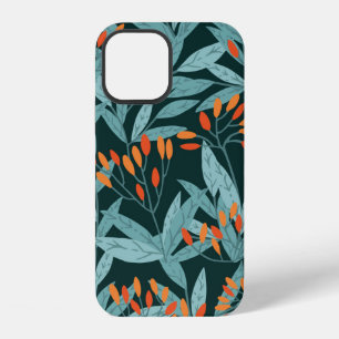 Coque iPhone 12 Motif sans couture branches d'arbre dessinées à la