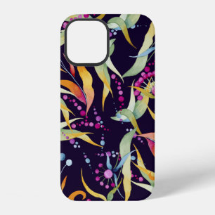 Coque iPhone 12 motif sans couture composé de diverses plantes, fl
