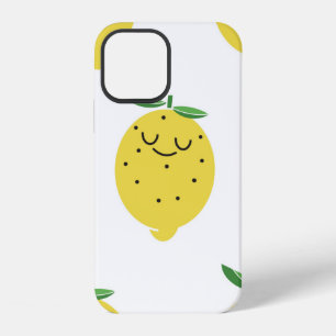 Coque iPhone 12 motif sans couture de dessin animé de citron migno