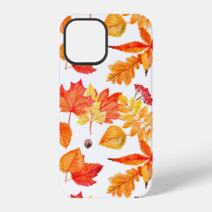 Coque iPhone 12 Motif sans couture de feuilles à l'aquarelle