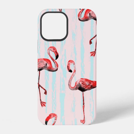 Coque iPhone 12 Motif sans couture de flamant rose (Verso)