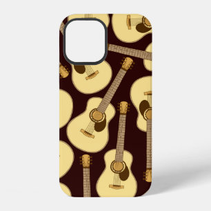 Coque iPhone 12 Motif sans couture de guitare dessinée à la main