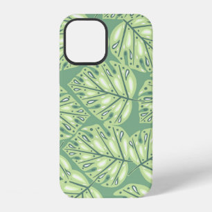 Coque iPhone 12 Motif sans couture de jungle botanique en vert pas