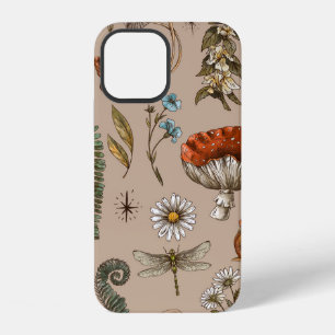 Coque iPhone 12 Motif sans couture de la nature de la forêt vintag