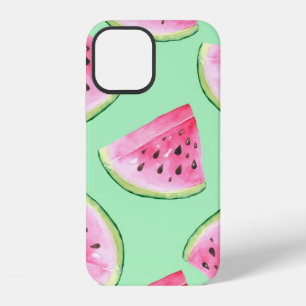 Coque iPhone 12 Motif sans couture de pastèque dans le style aquar