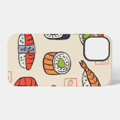 Coque iPhone 12 motif sans couture de sushi (Verso Horizontal)