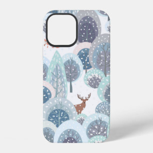 Coque iPhone 12 Motif sans couture d'hiver avec main courante plat