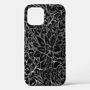 Coque iPhone 12 Motif sans couture succulent. Conception florale v