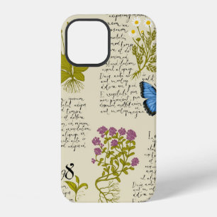 Coque iPhone 12 Motif sans couture vintage avec texte manuscrit Lo
